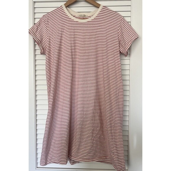 Marine Layer Melanie Dress Red Cream Size Medium Coastal Nautical Beach Vacation - Picture 4 of 7